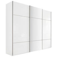 SCHWEBETÜRENSCHRANK 249/222/68 cm 3 Tür(en)-türig Weiß  - Alufarben/Weiß, Design, Glas/Holzwerkstoff (249/222/68cm) - Moderano