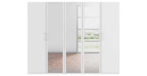 DREHTÜRENSCHRANK 251/197/60 cm 5-türig Weiß - Weiß, Design, Glas/Holzwerkstoff (251/197/60cm) - Novel
