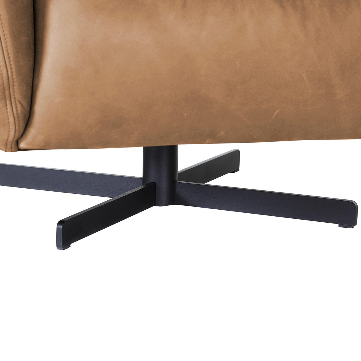 SESSEL in Mikrofaser Cognac  - Cognac/Schwarz, KONVENTIONELL, Textil/Metall (100/80/90cm) - Carryhome