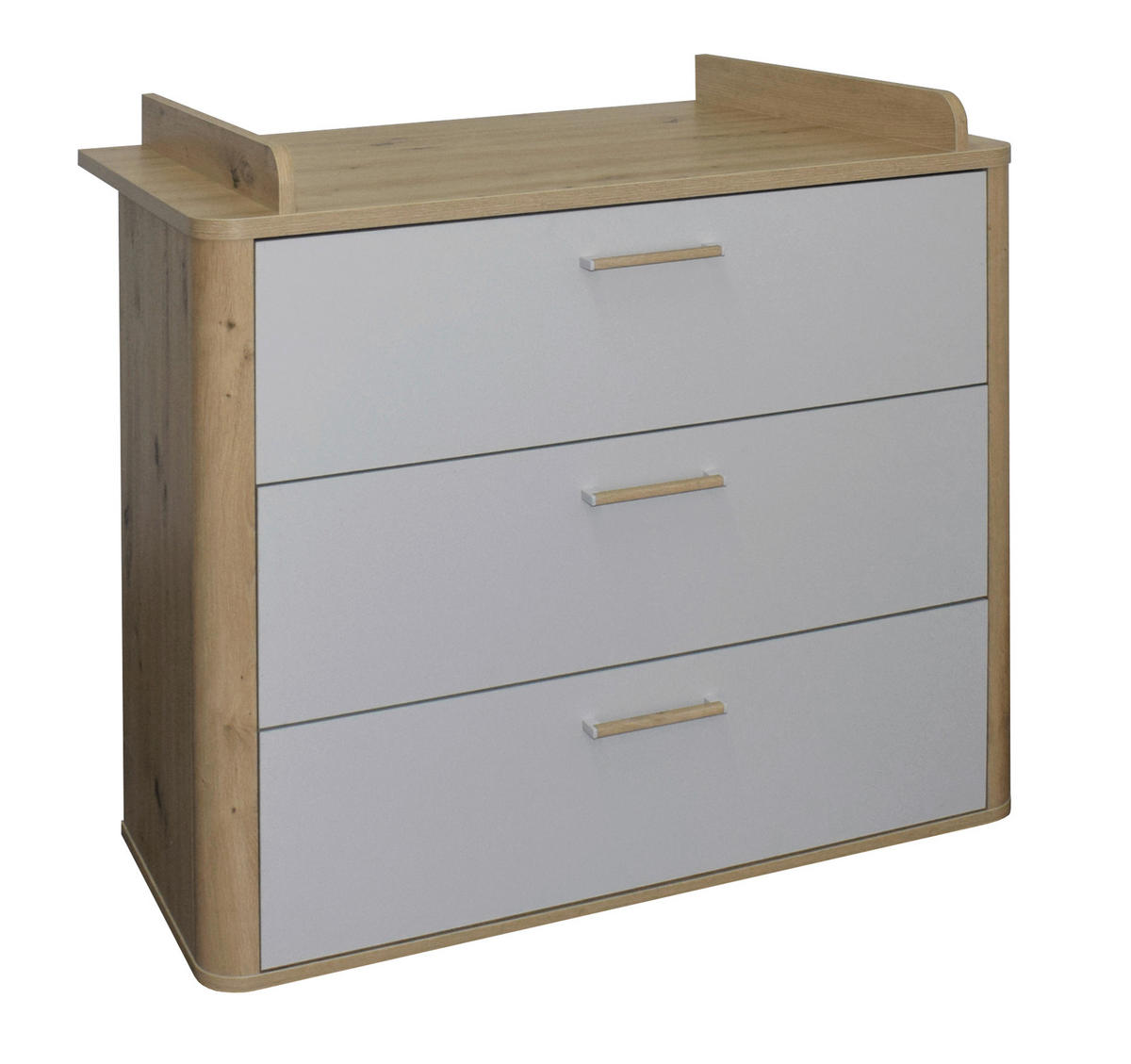 WICKELKOMMODE Lilly  - Eiche Artisan/Grau, Basics, Holzwerkstoff/Kunststoff (100/93-98/45-71cm)