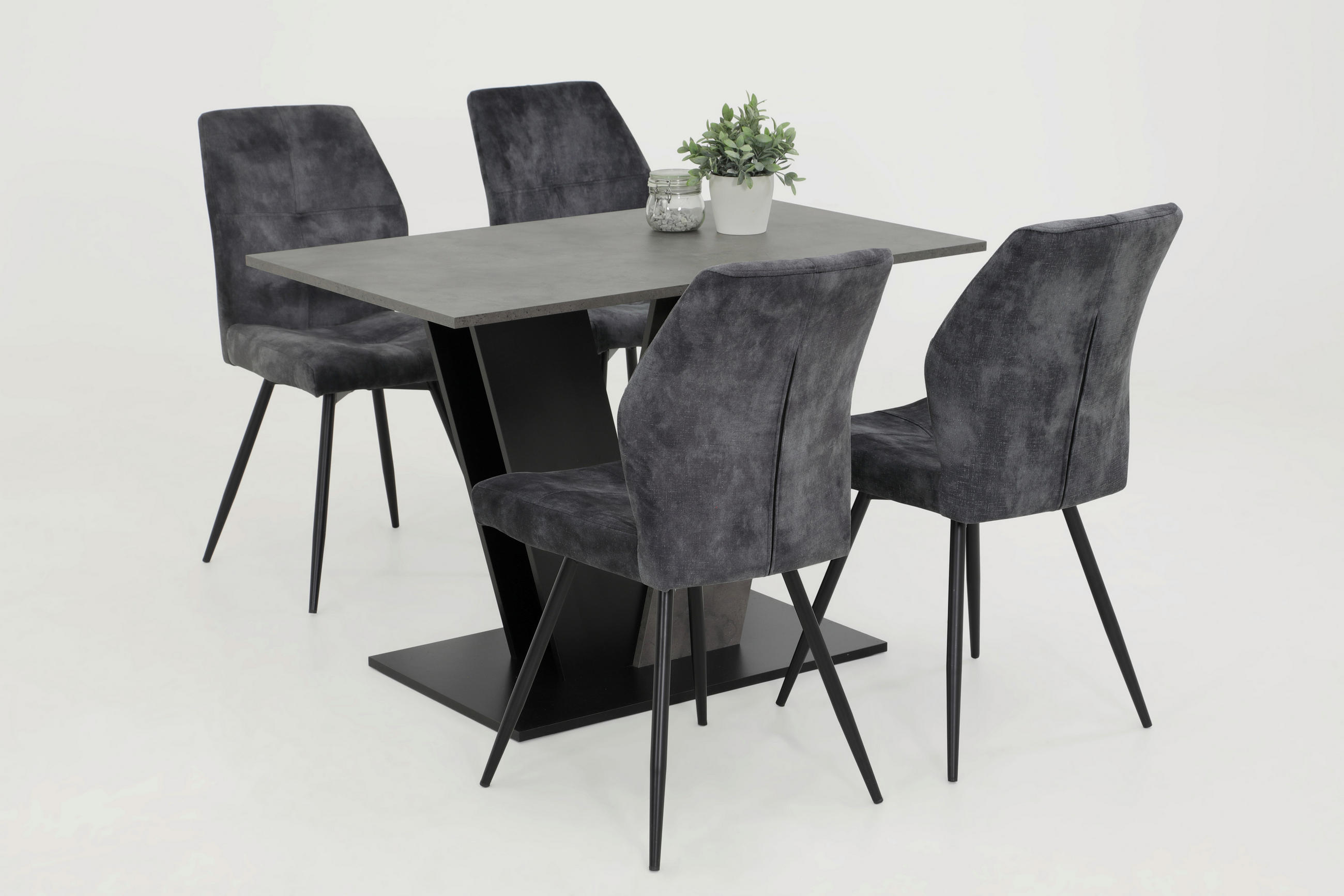 P & B Tischgruppe Anthrazit, Dunkelgrau 110x76x70 cm