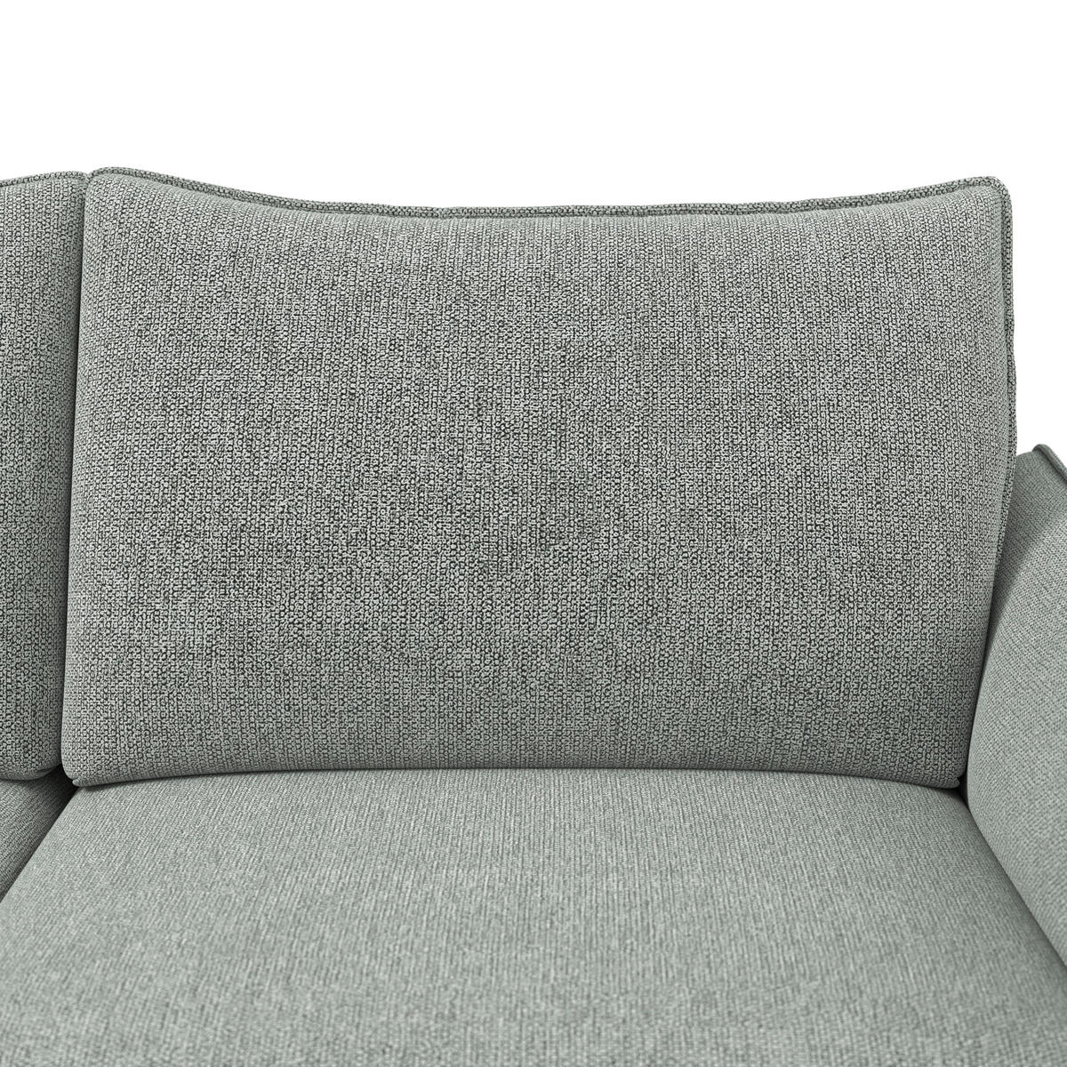 3-SITZER-SOFA Chenille Hellgrau  - Hellgrau/Schwarz, Konventionell, Textil/Metall (184/90/92cm) - Elegando