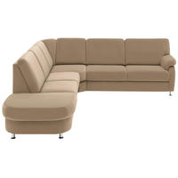 ECKSOFA  in Flachgewebe Hellbraun  289/269 cm  - Hellbraun/Alufarben, KONVENTIONELL, Textil/Metall (289/269cm) - Beldomo System