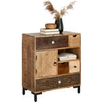 KOMMODE  in 70/80/35 cm  - Hellbraun/Schwarz, Basics, Holz/Metall (70/80/35cm) - Landscape
