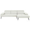 ECKSOFA in Webstoff Creme  - Creme/Schwarz, Design, Textil/Metall (296/188cm) - Livetastic