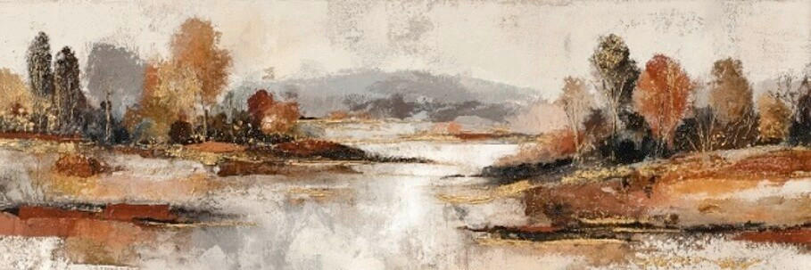 LEINWANDBILD Landschaft & Natur, Herbst 180/60 cm  - Multicolor, Basics, Holz/Papier (180/60cm) - Euroart