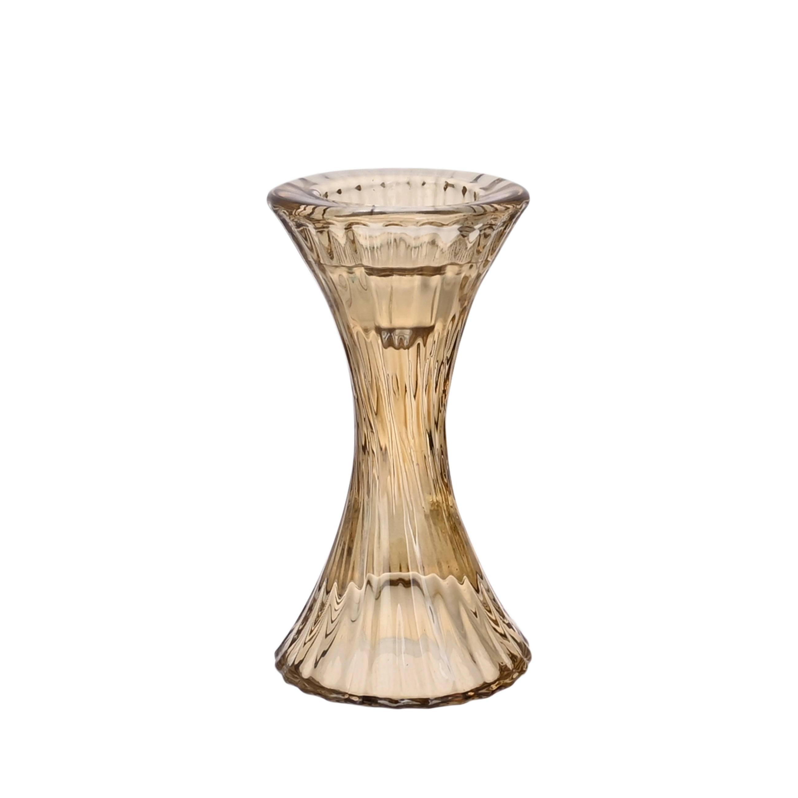 KERZENHALTER - Bernsteinfarben, Basics, Glas (7/13/7cm) - Ambia Home