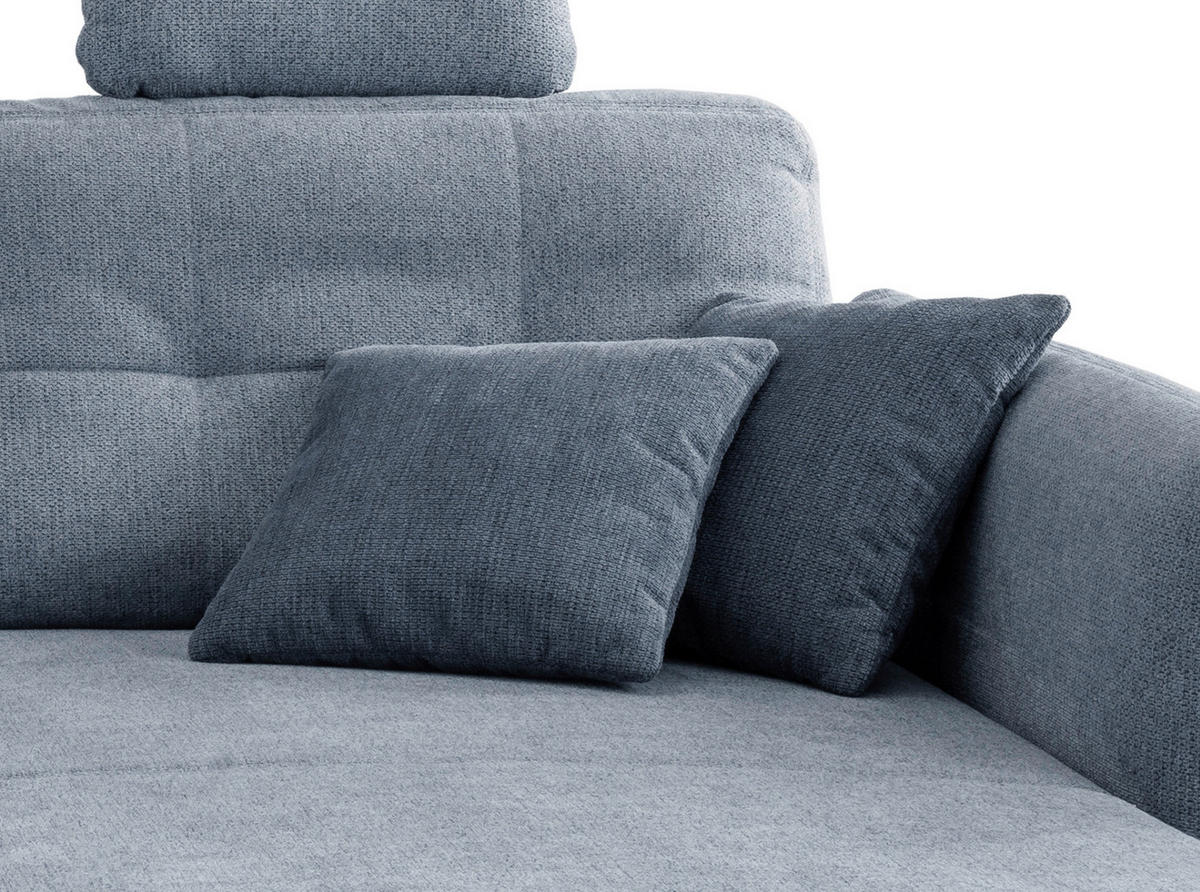 ECKSOFA in Chenille Hellblau  - Blau/Silberfarben, Modern, Holz/Textil (250-280/176cm) - Livetastic
