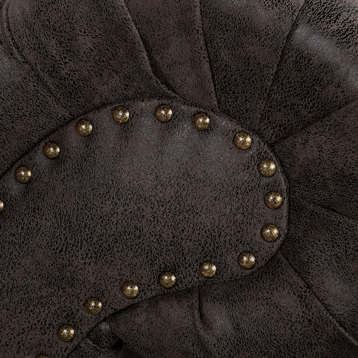 RÉCAMIERE Lederlook Schwarz  - Schwarz/Braun, Design, Holz/Textil (185/93/75cm) - Livetastic