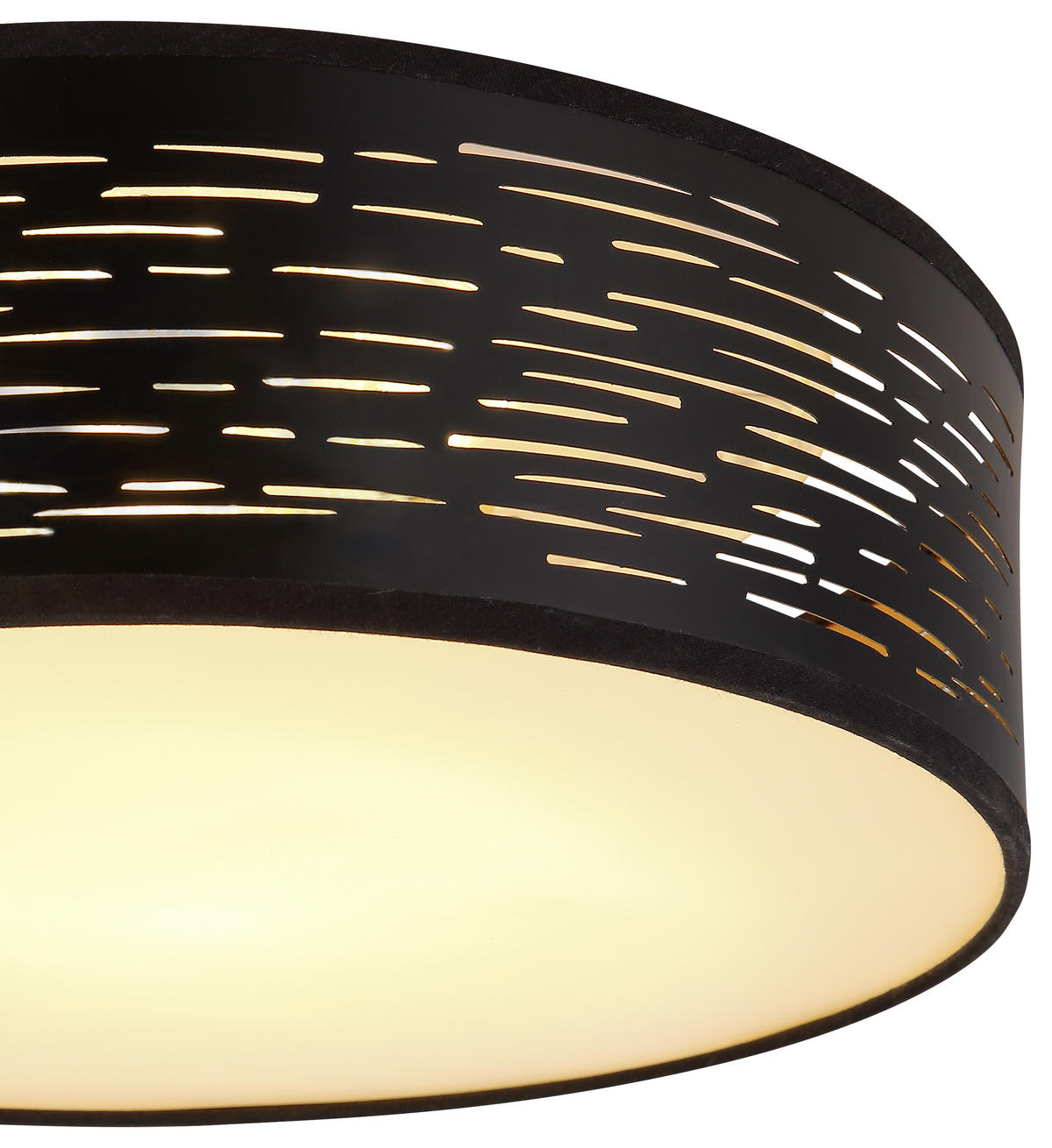 LED-DECKENLEUCHTE Tunno 38/13 cm   - Schwarz/Weiß, Design, Kunststoff/Metall (38/13cm) - Globo