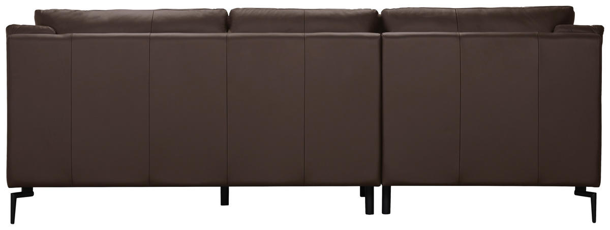 ECKSOFA Braun Echtleder  - Schwarz/Braun, Design, Leder (158/248cm) - MID.YOU