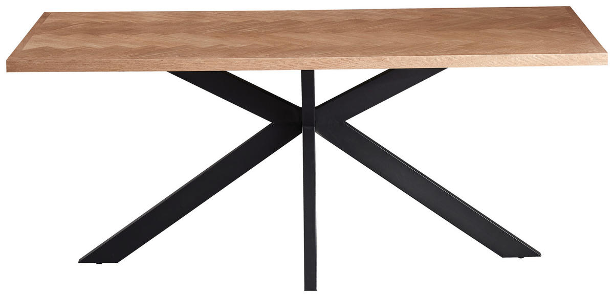 JÍDELNÍ STŮL, dub, barvy dubu, 180/90/76 cm - barvy dubu/černá, Moderní, kov/dřevo (180/90/76cm) - MID.YOU