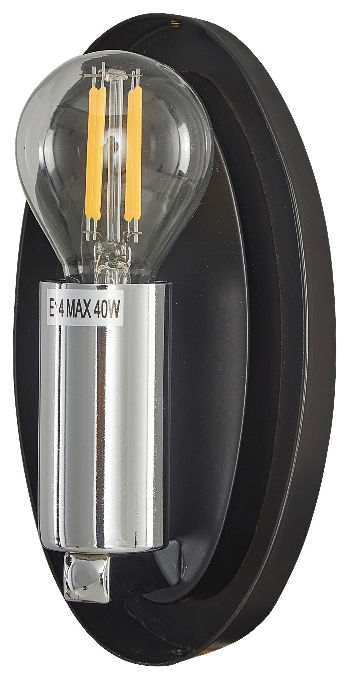 WANDLEUCHTE - Chromfarben/Schwarz, Basics, Glas/Metall (20,8/27,5/12,8cm) - MAYTONI