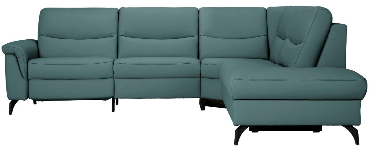 ECKSOFA Echtleder Opal  - Anthrazit/Opal, Design, Leder/Metall (280/249cm) - Himolla Komfortklass
