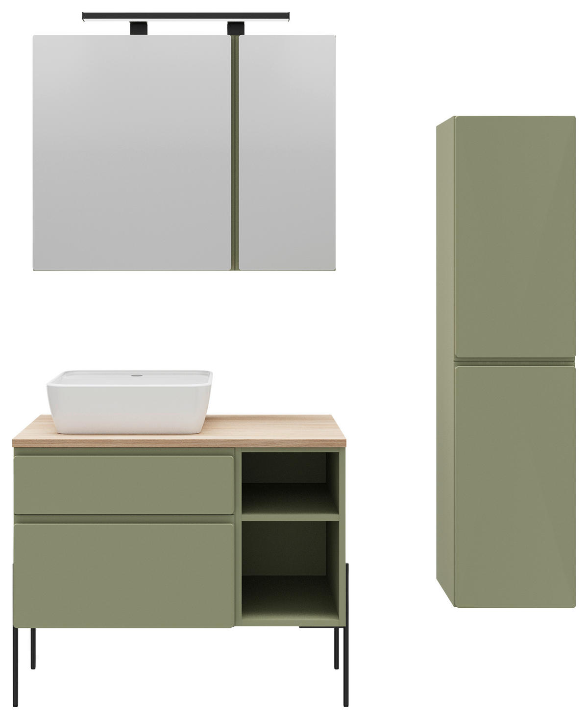 WASCHBECKENUNTERSCHRANK 90/51/47 cm  - Grün, MODERN, Holzwerkstoff (90/51/47cm) - Welnova