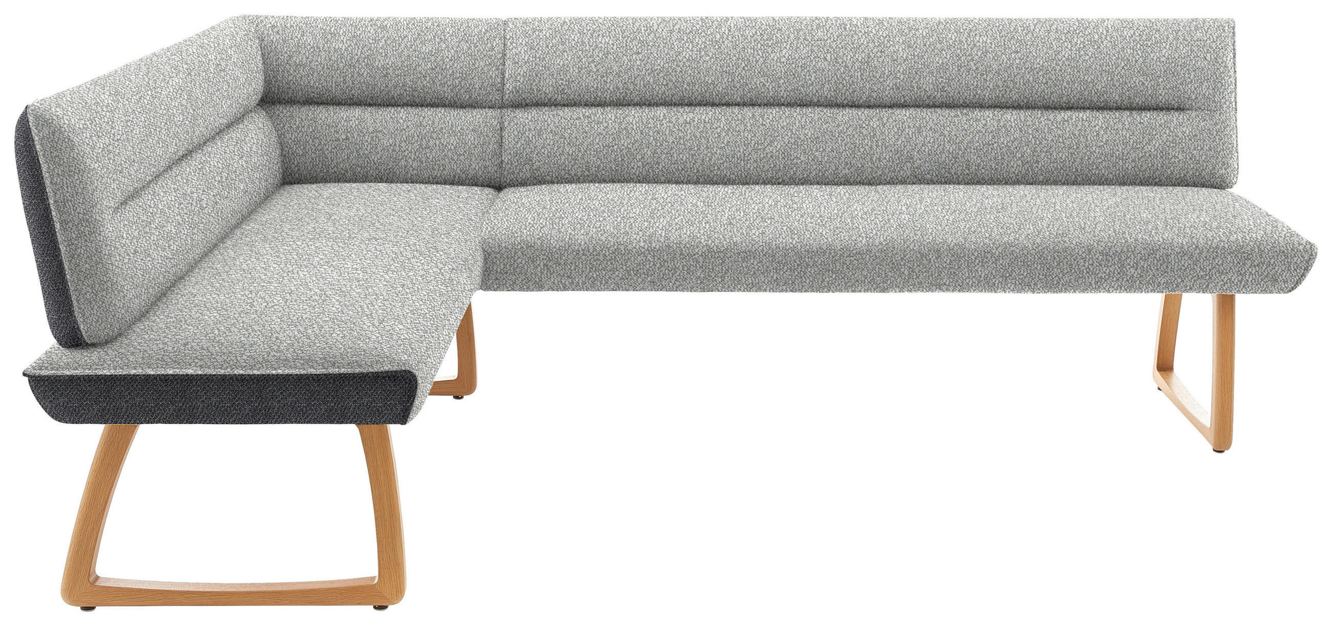 ECKBANK 162/237 cm  in Hellgrau, Dunkelgrau  - Eichefarben/Dunkelgrau, Design, Holz/Textil (162/237cm) - Koinor
