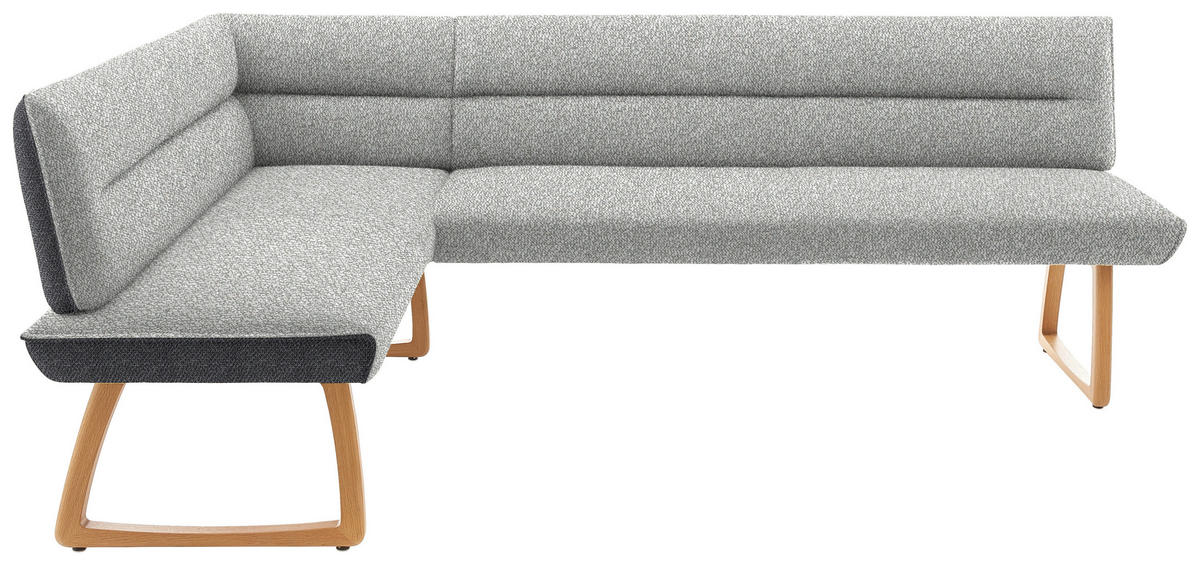 ECKBANK 162/237 cm  in Hellgrau, Dunkelgrau  - Eichefarben/Dunkelgrau, Design, Holz/Textil (162/237cm) - Koinor
