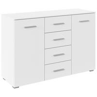 KOMMODE , 120/81/42 cm, 4 Schublade(n)  - Silberfarben/Weiß, KONVENTIONELL, Holzwerkstoff/Kunststoff (120/81/42cm) - home24