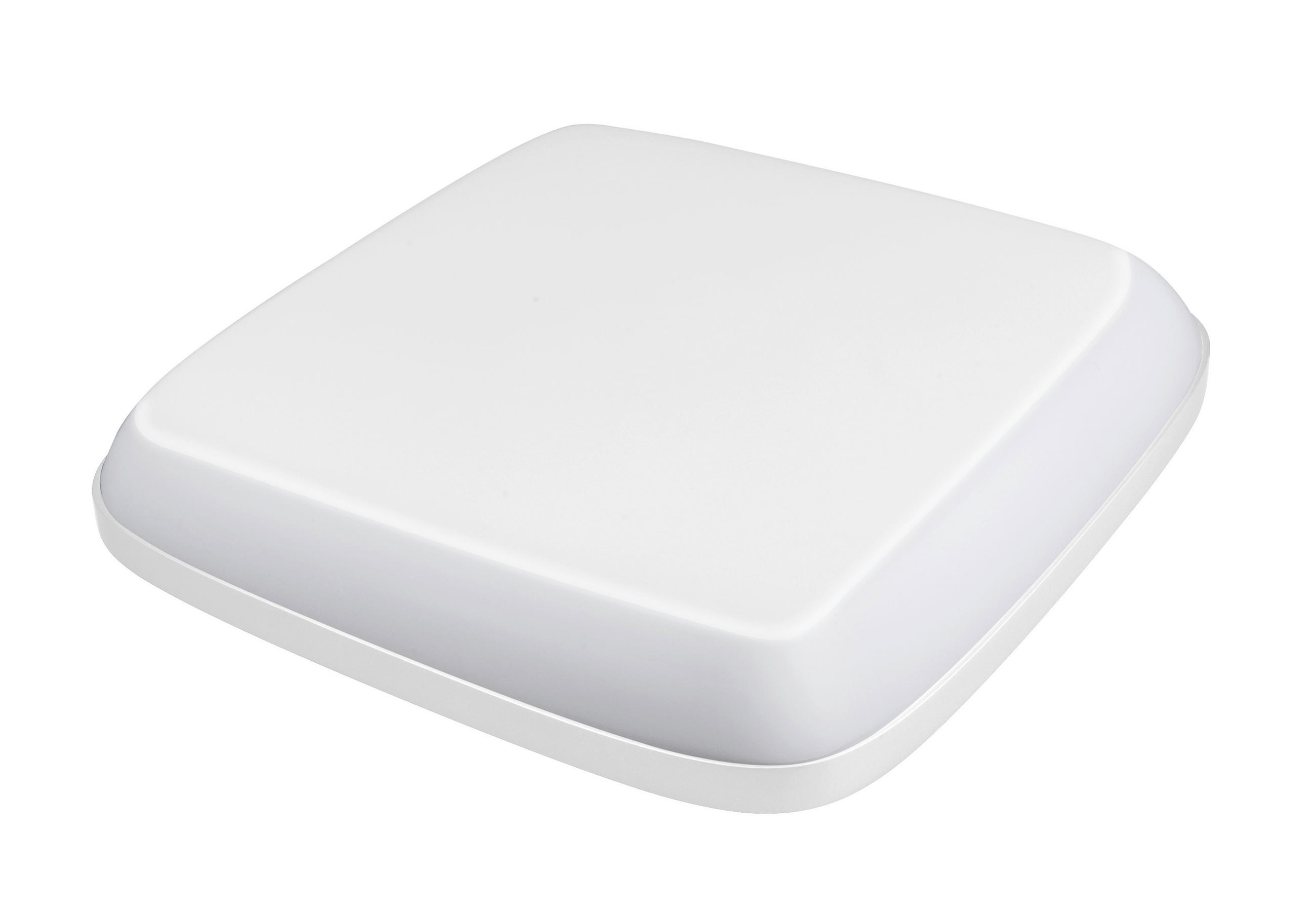 SPOLJNA PLAFONJERA - bela/opal, Konvencionalno, plastika (28/28/4,8cm)