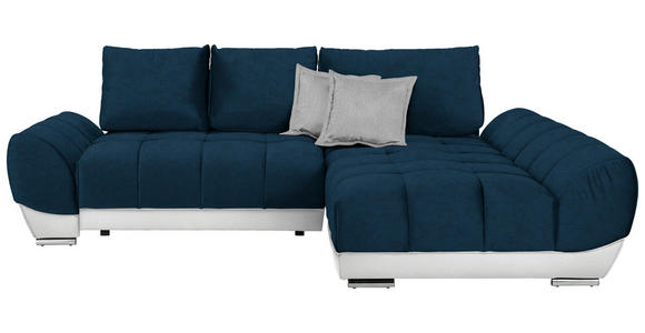 ECKSOFA in Weiß, Hellgrau, Dunkelblau  - Hellgrau/Weiß, MODERN, Textil/Metall (290/192cm) - Carryhome