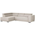ECKSOFA Beige Struktur  - Beige/Schwarz, Design, Kunststoff/Textil (205/284cm) - Xora