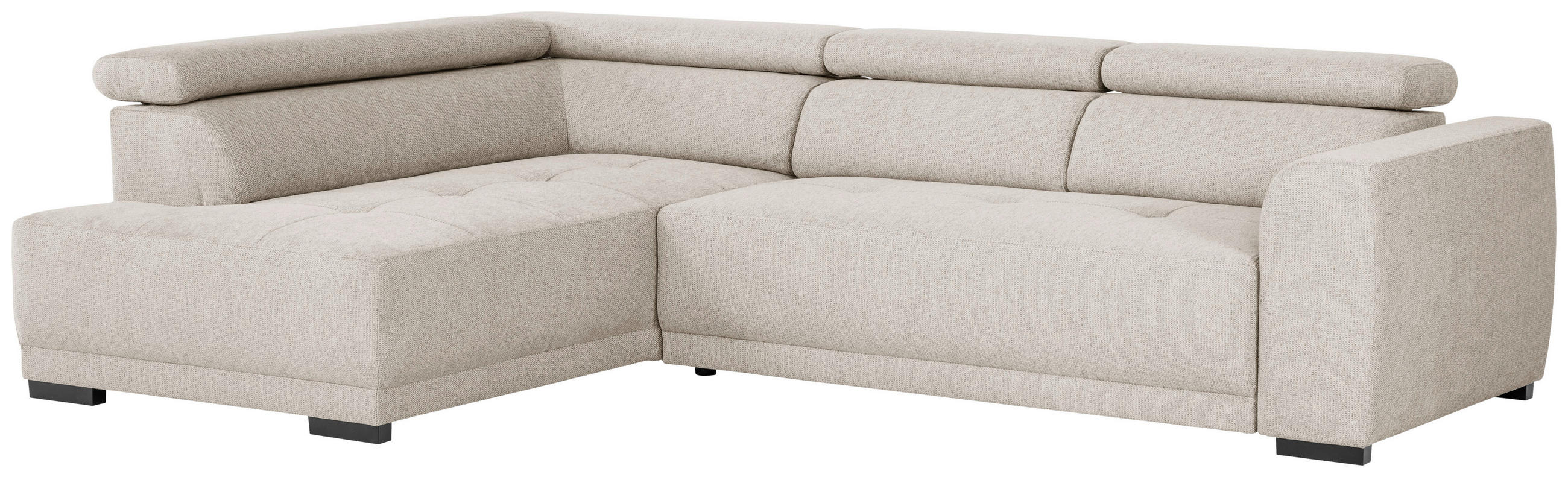 ECKSOFA in Struktur Beige  - Beige/Schwarz, Design, Kunststoff/Textil (205/284cm) - MID.YOU