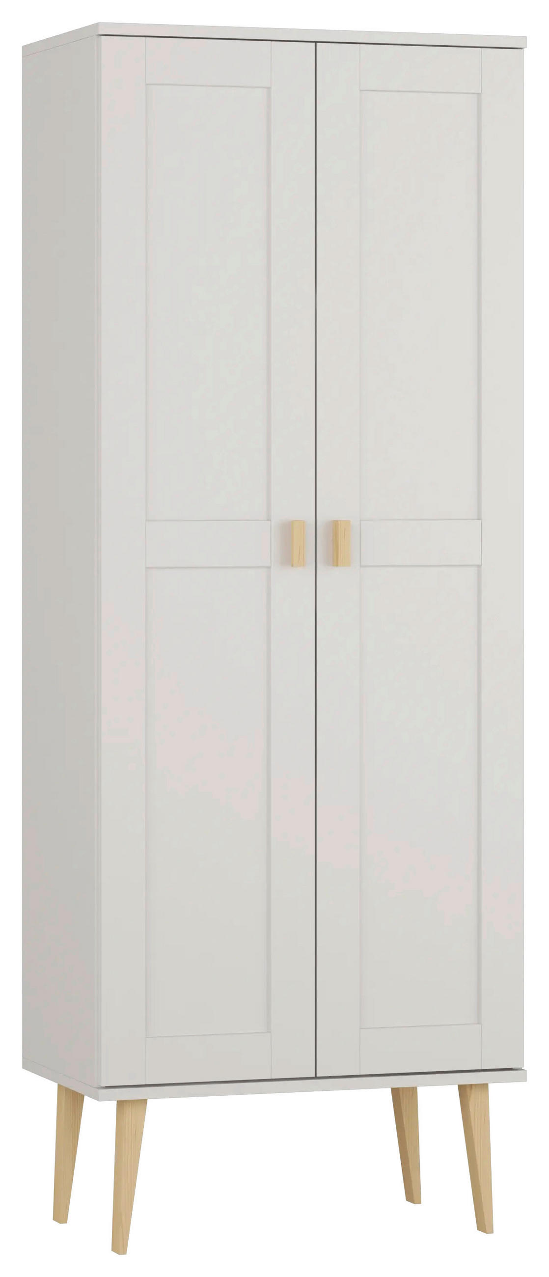 DREHTÜRENSCHRANK 79/204/60 cm,  in Weiß, Kieferfarben, 2-türig  - Weiß/Kieferfarben, Natur, Holz (79/204/60cm) - Chameo