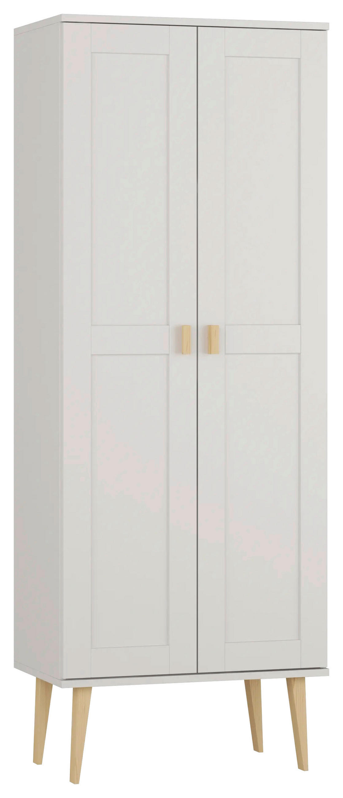 DREHTÜRENSCHRANK 79/204/60 cm,  in Weiß, Kieferfarben, 2-türig  - Weiß/Kieferfarben, Natur, Holz (79/204/60cm) - Chameo