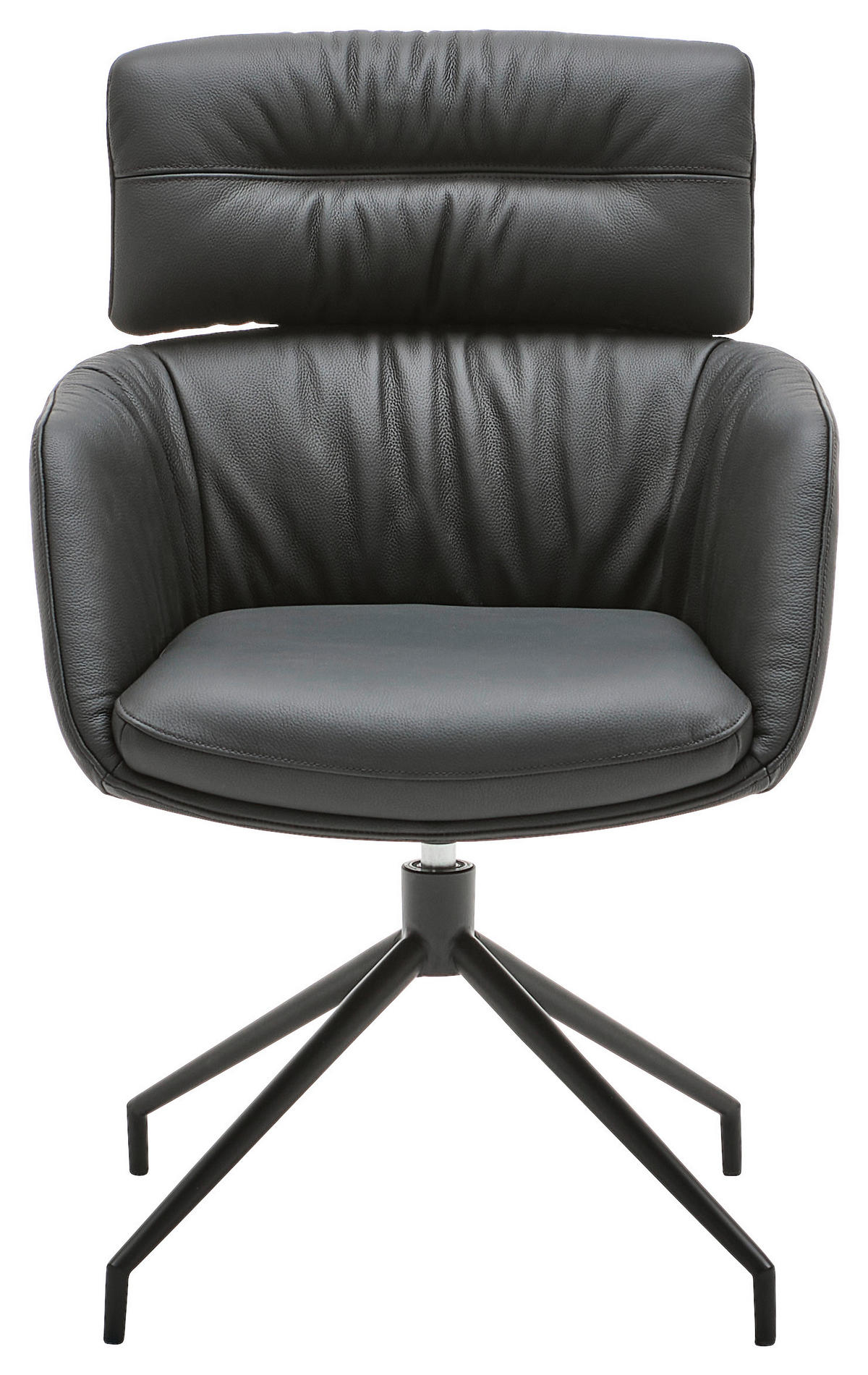 KAROSSZÉK fekete  - fekete, Design, bőr/fém (62/92/65cm) - Dieter Knoll