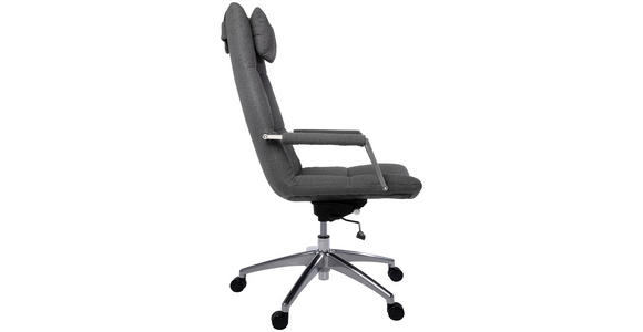CHEFSESSEL Teddystoff Dunkelgrau - Dunkelgrau, Design, Kunststoff/Textil (66/115-125/73cm) - Novel