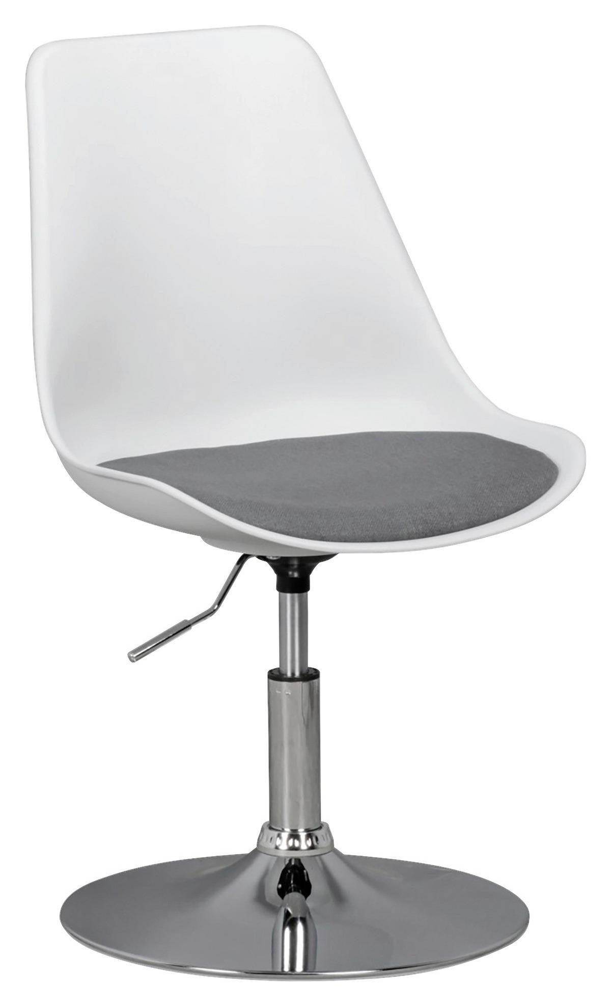 JUGENDDREHSTUHL Webstoff Grau, Weiß  - Chromfarben/Weiß, MODERN, Kunststoff/Textil (46/88/46cm) - MID.YOU