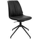 STUHL  in Aluminium Echtleder pigmentiert Metall, Leder  - Schwarz, Design, Leder/Metall (46/81,5-84,5/55cm) - Johann Jakob