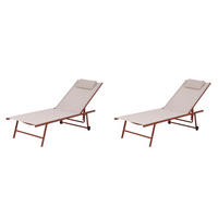 DREIBEINLIEGE 2ER-SET 55/97/185 cm  - Terracotta, Basics, Textil/Metall (55/97/185cm)