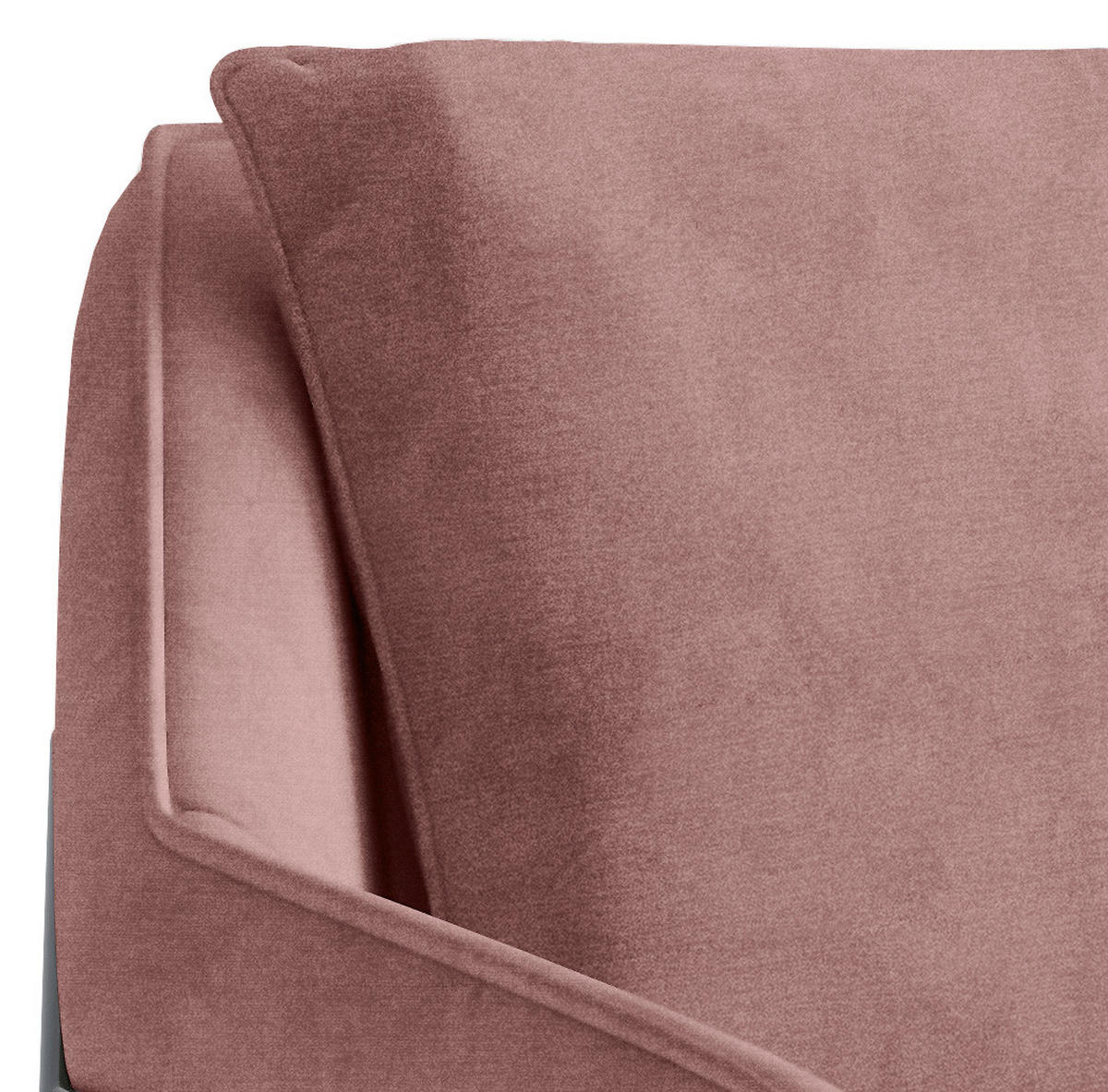 SESSEL in Flachgewebe Altrosa  - Schwarz/Altrosa, Design, Textil/Metall (78/85/85cm) - Livetastic