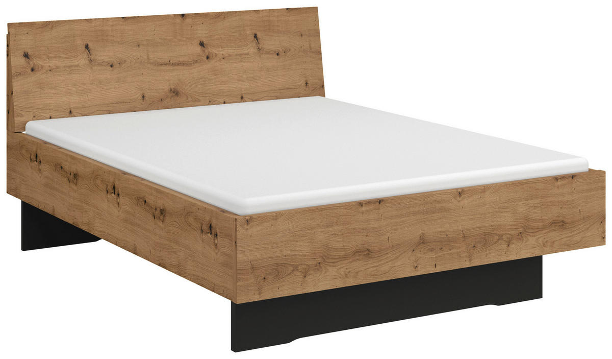 BETT 140/200 cm  in Graphitfarben, Eichefarben, Eiche Artisan  - Eichefarben/Graphitfarben, Trend, Holzwerkstoff (140/200cm) - Stylife