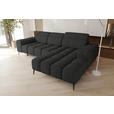 ECKSOFA Anthrazit Flachgewebe Rücken echt, Kopfteilverstellung, Sitztiefenverstellung  - Anthrazit/Schwarz, KONVENTIONELL, Kunststoff/Textil (273/171cm) - Carryhome