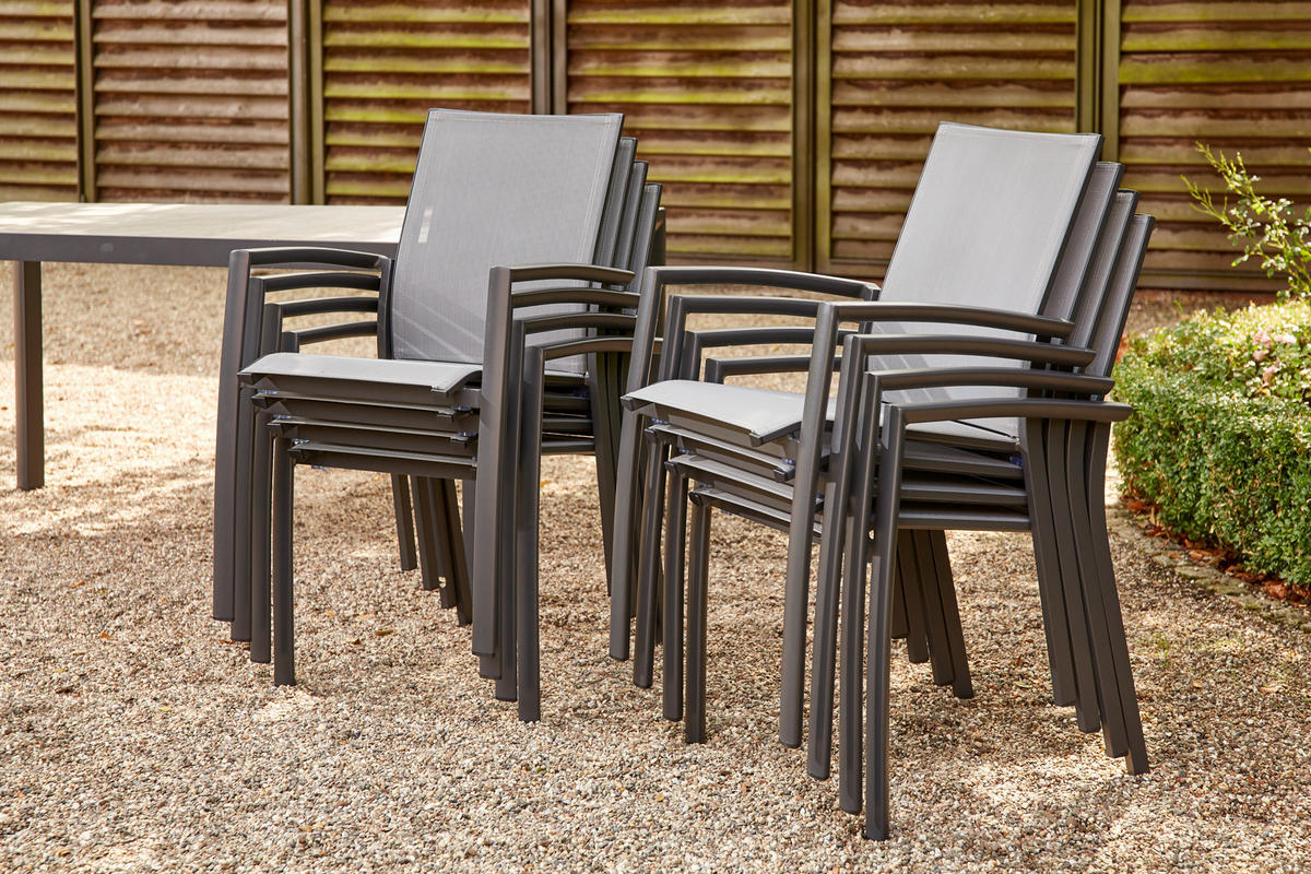 LOUNGEGARNITUR Aluminium  - Anthrazit, Basics, Kunststoff/Textil (100/74/220cm) - Siena Garden