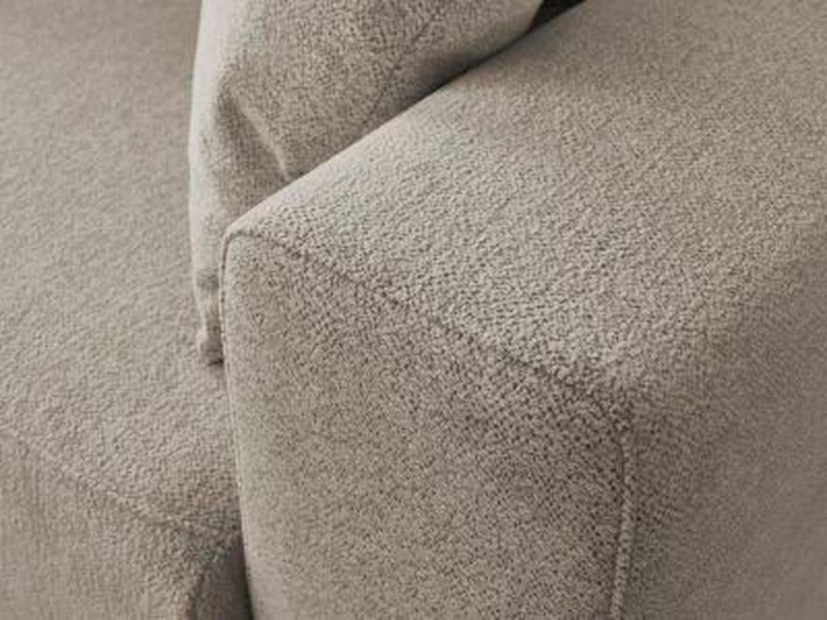 ECKSOFA Ottomane links  ATILLA Taupe Flachgewebe  - Taupe/Schwarz, MODERN, Kunststoff/Textil (149/244cm)