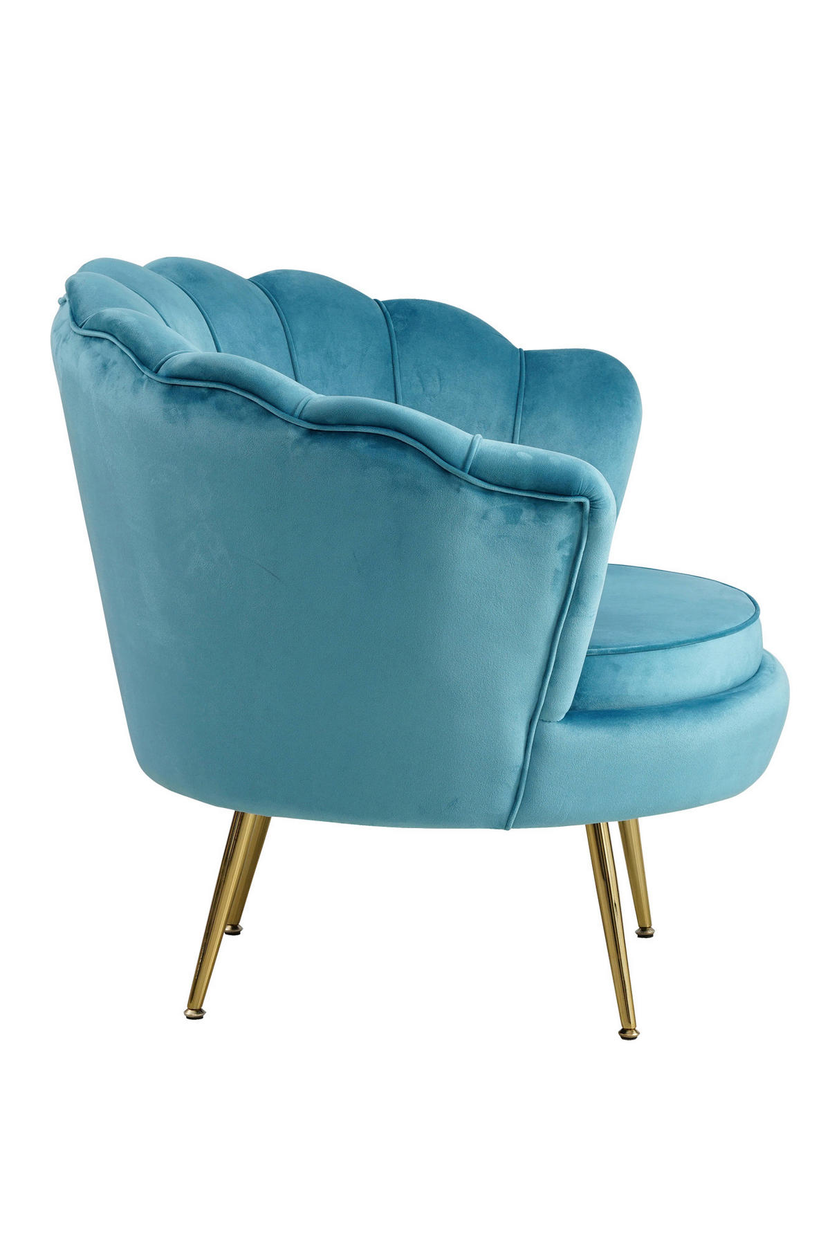 SESSEL in Samt Blau  - Blau/Goldfarben, MODERN, Textil/Metall (76/78/76cm) - Livetastic