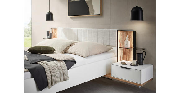 BETTANLAGE 180/200 cm  in Weiß, Wildeiche, Anthrazit, Naturfarben  - Wildeiche/Anthrazit, Design, Holz/Holzwerkstoff (180/200cm) - Dieter Knoll