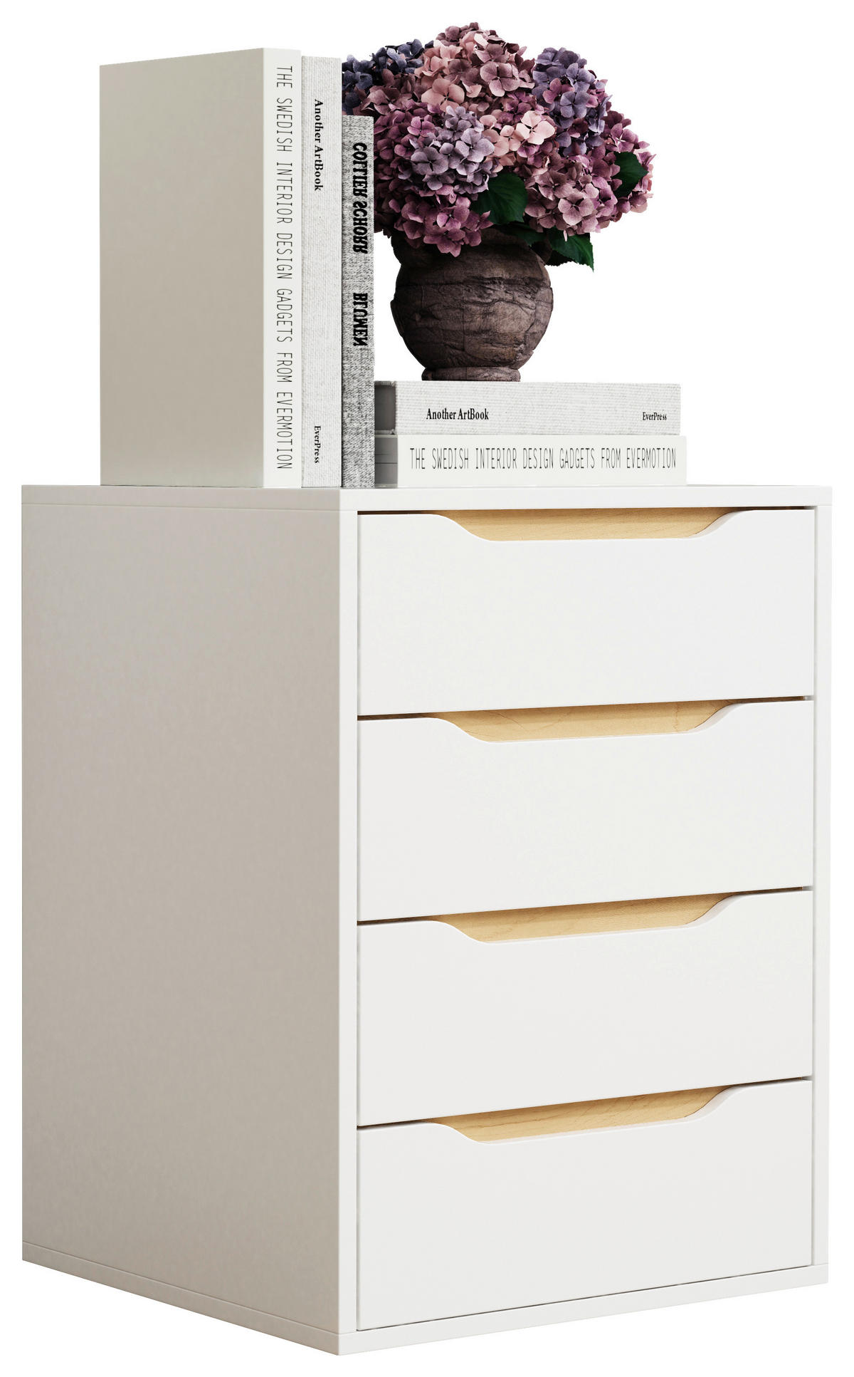 NACHTTISCH 46/61/42 cm  in Weiss, Eichefarben  - Honigeiche/Weiss, Modern, Holzwerkstoff (46/61/42cm) - MID.YOU