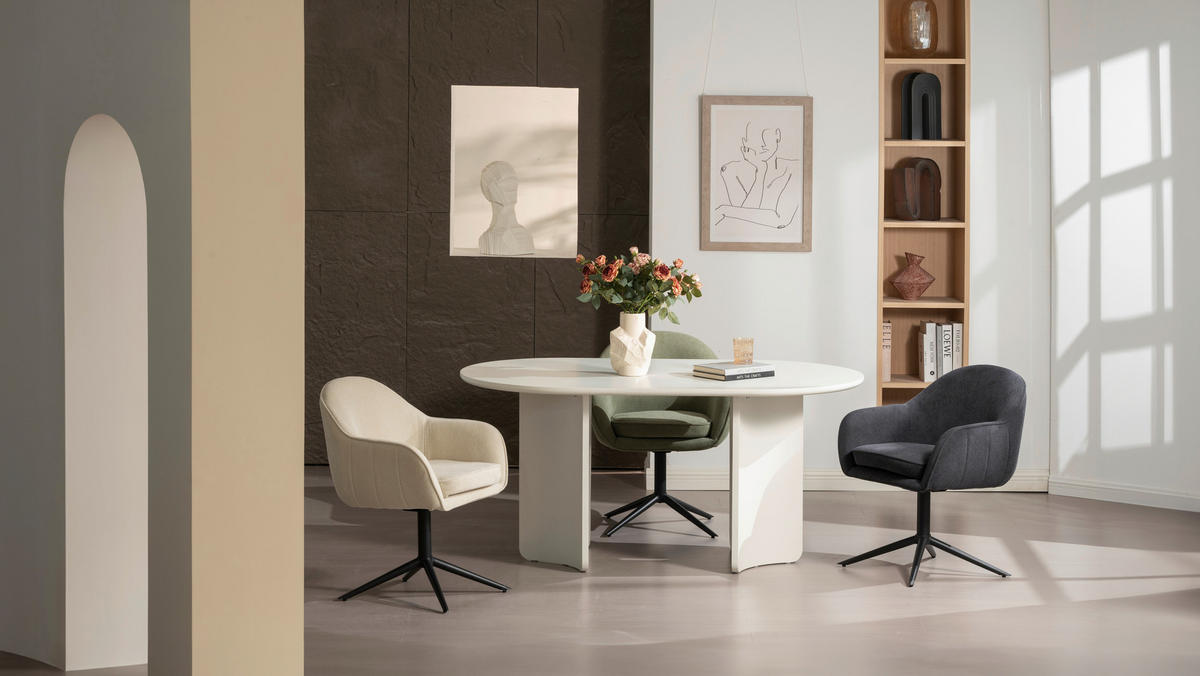 ARMLEHNSTUHL  in Eisen Leinenoptik  - Schwarz/Grün, KONVENTIONELL, Holz/Textil (60/81/62cm) - MID.YOU