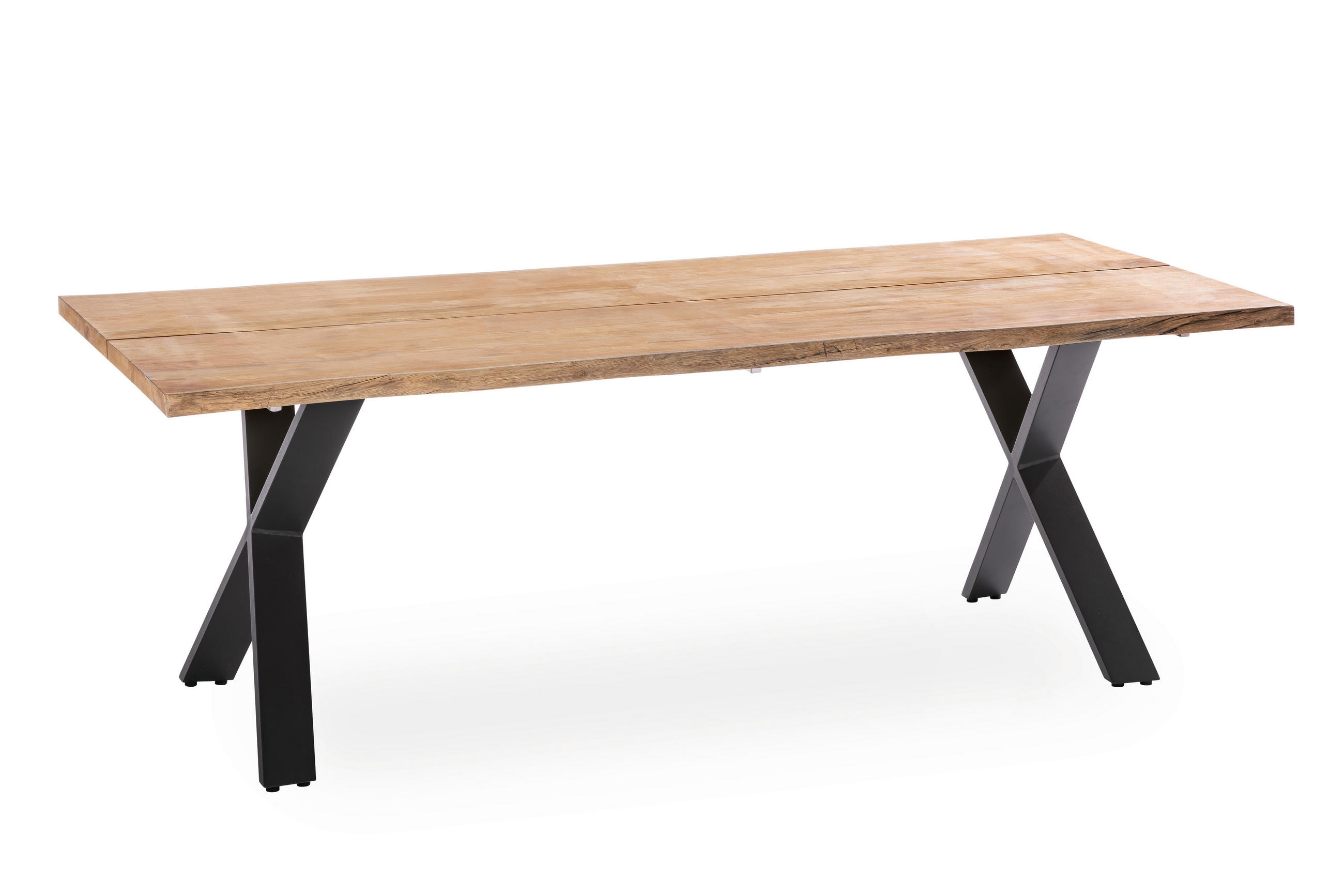 GARTENTISCH 220/95/76 cm  - Anthrazit/Teakfarben, Design, Holz/Metall (220/95/76cm)