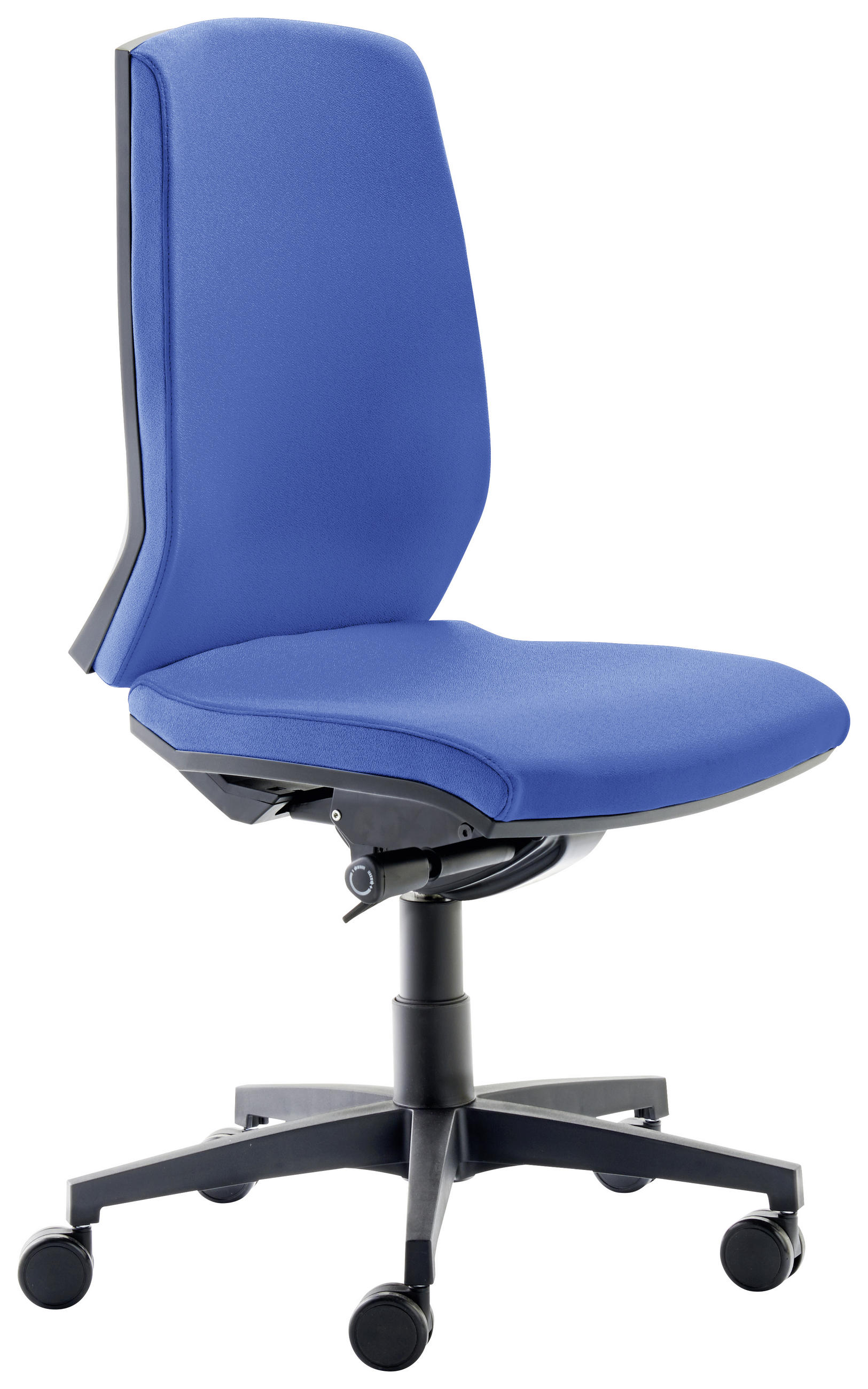 Drehstuhl in Webstoff Blau, Schwarz