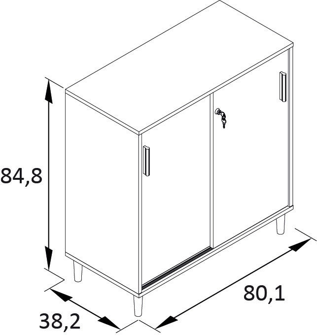 AKTENSCHRANK 80,1/84,8/38,2 cm  - Weiß, MODERN, Holzwerkstoff (80,1/84,8/38,2cm) - Livetastic