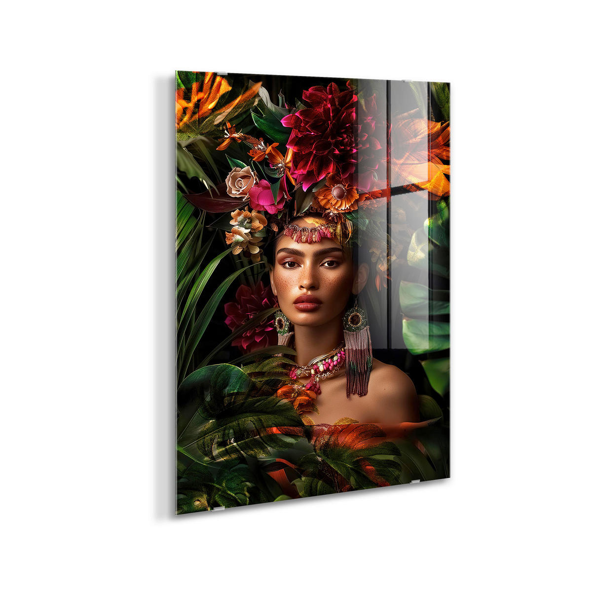 GLASBILD Frauen 120/80 cm  - Multicolor, Basics, Glas/Papier (120/80cm)