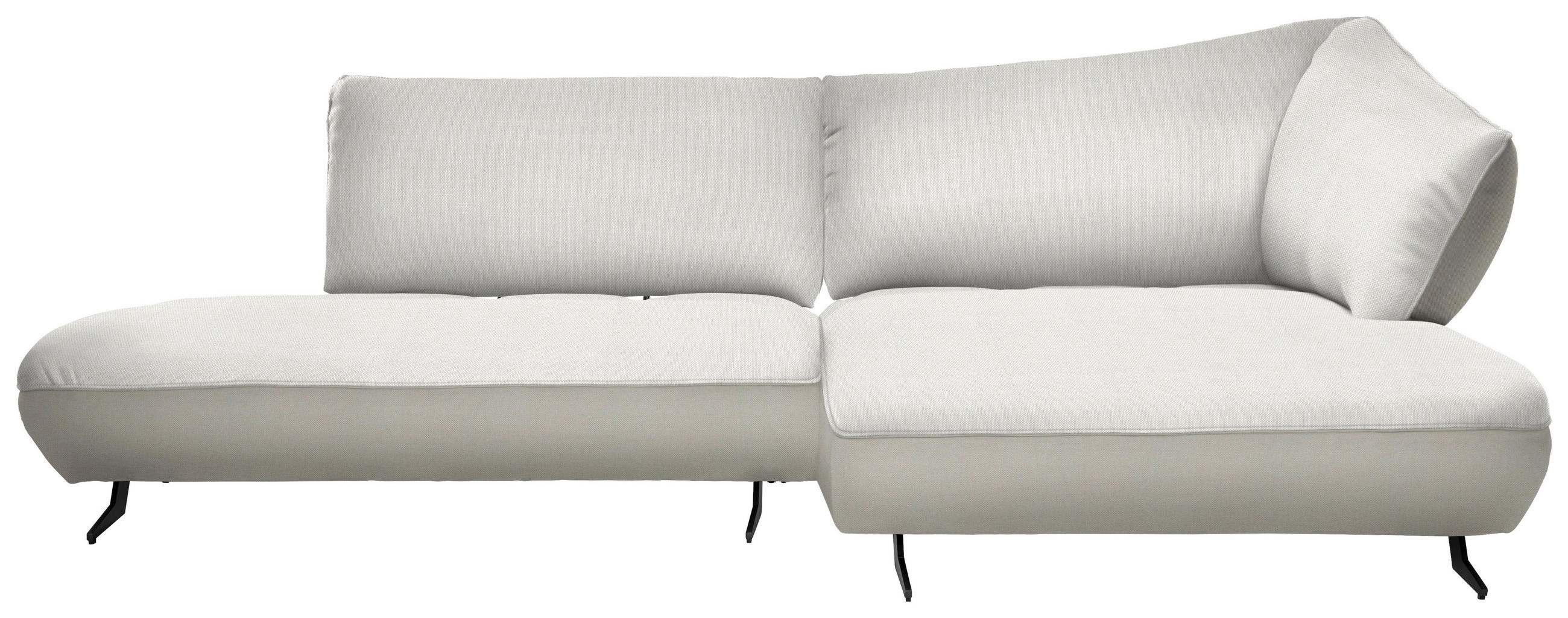 ECKSOFA in Chenille, Struktur Creme, Naturfarben  265/172 cm  - Anthrazit/Creme, Design, Textil/Metall (265/172cm) - Joop!