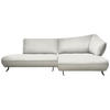 ECKSOFA in Chenille, Struktur Creme, Naturfarben  - Anthrazit/Creme, Design, Textil/Metall (265/172cm) - Joop!