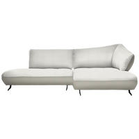 ECKSOFA in Chenille, Struktur Creme, Naturfarben  - Anthrazit/Creme, Design, Textil/Metall (265/172cm) - Joop!