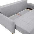 SCHLAFSOFA mit Rücken echt Webstoff Grau - Eichefarben/Grau, Design, Holz/Textil (227/98/113cm) - Carryhome
